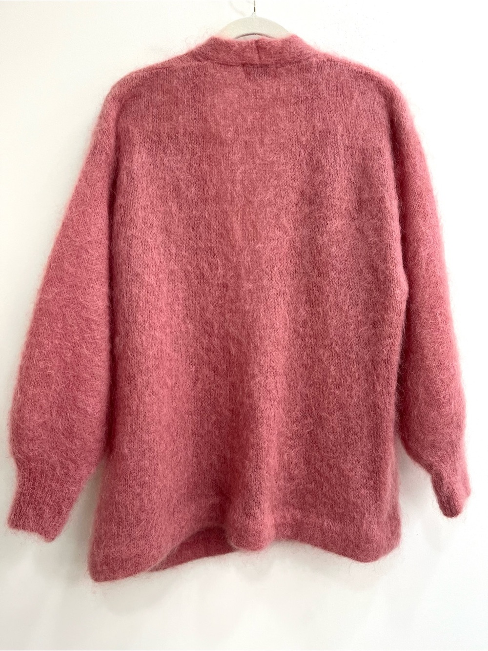 Anthropologie Ottod'ame Mohair Cardigan Sweater Pink Open Front Balloon Sleeves - Picture 2 of 9